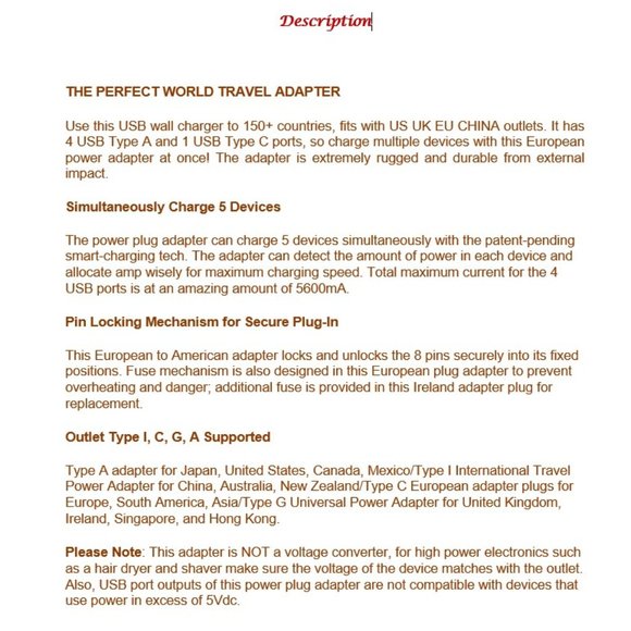 ⛔️SOLD⛔️ Universal Travel Adaptor 150+ Countries - Picture 13 of 13